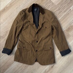 J. Crew Wax Cotton blazer sport overcoat Jacket Lined Men's XS